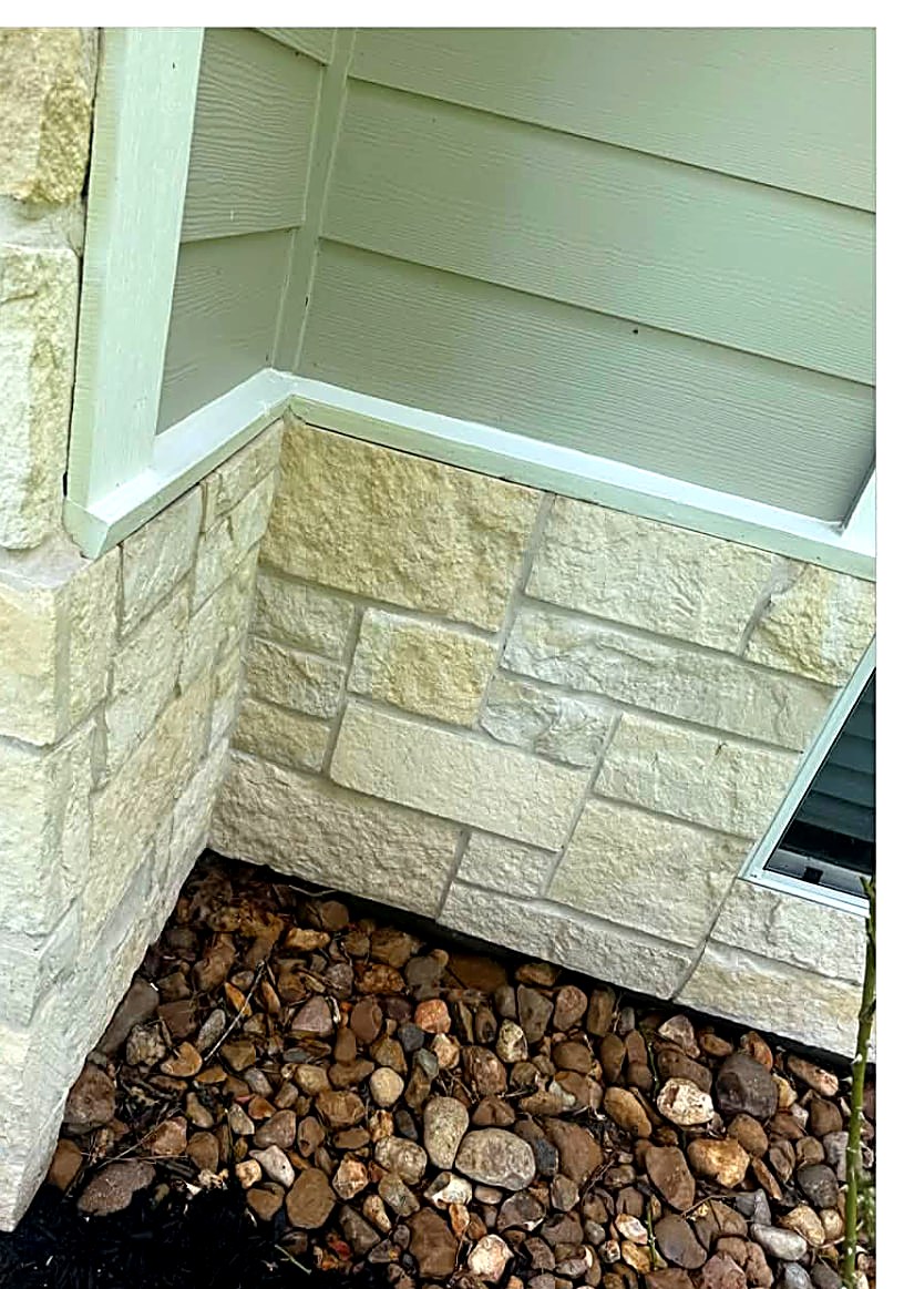 Clean stone veneer and siding after soft washing